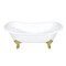 Aqua Eden Clawfoot Bathtubs, 71.63 L, 29.75 W, White/Polished Brass, Cast Iron VCTNDS7231NL2 - alternate 1